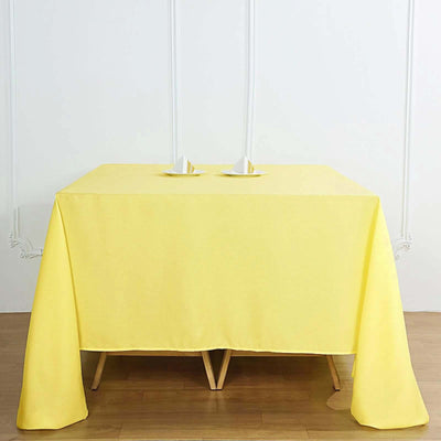 Polyester Square 90"x90" Tablecloth Yellow - Wrinkle - Resistant & Durable Table Cover - Linen Luxes