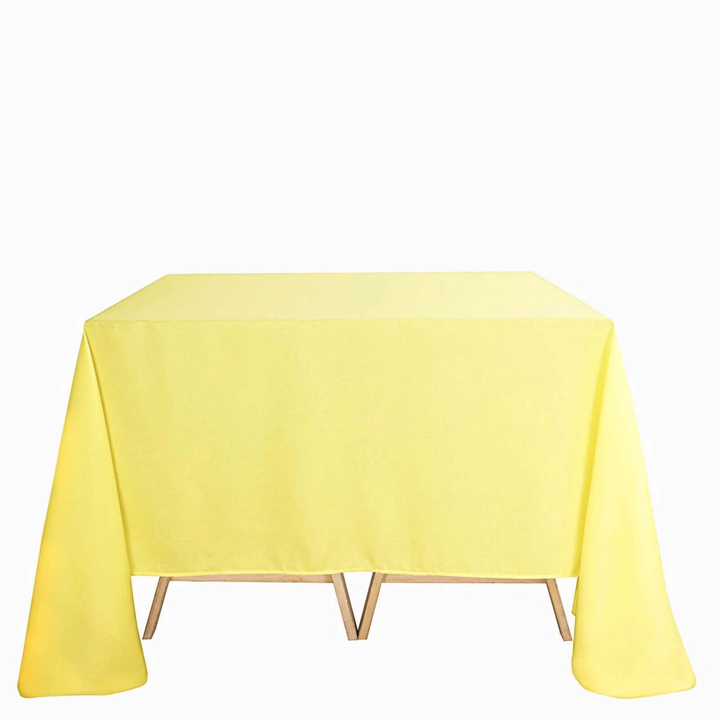 Polyester Square 90"x90" Tablecloth Yellow - Wrinkle - Resistant & Durable Table Cover - Linen Luxes