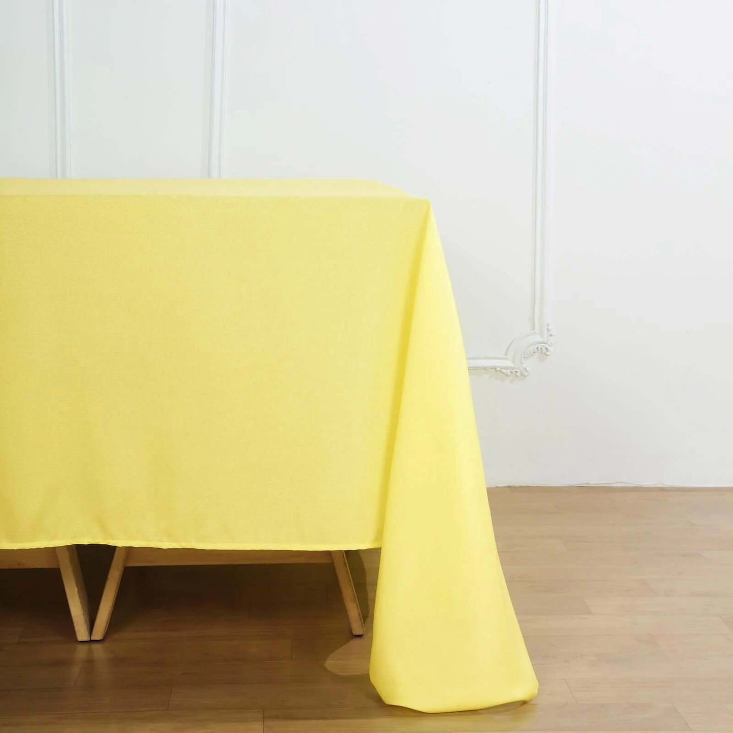 Polyester Square 90"x90" Tablecloth Yellow - Wrinkle - Resistant & Durable Table Cover - Linen Luxes