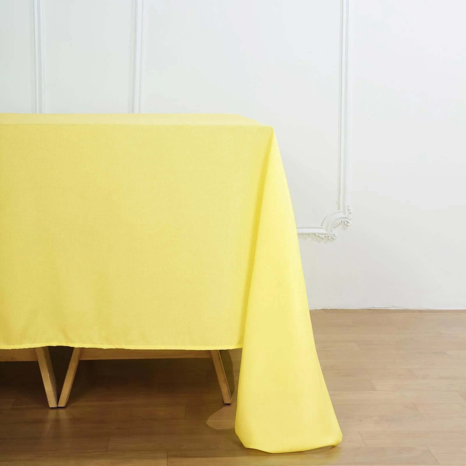 Polyester Square 90"x90" Tablecloth Yellow - Wrinkle - Resistant & Durable Table Cover - Linen Luxes