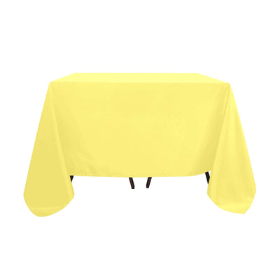 Polyester Square 90"x90" Tablecloth Yellow - Wrinkle - Resistant & Durable Table Cover - Linen Luxes