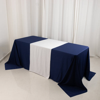 Wide Polyester 24"x72" Table Runner White - Durable Trade Show Table Linen