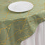 Polyester 54"x54" Table Overlay Square Tablecloth Dusty Sage Green with Gold Foil Tree Branch Pattern - Wrinkle-Resistant & Durable Table Cover