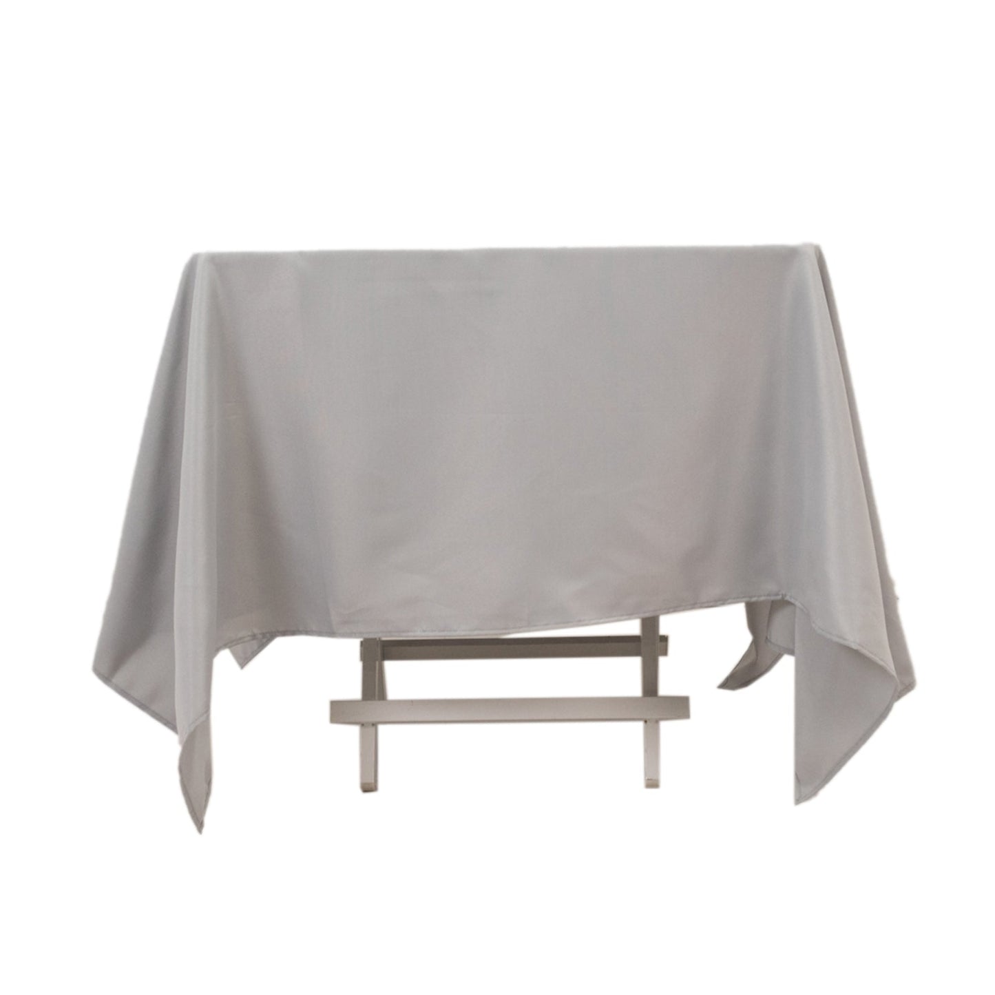 Premium Polyester Square Tablecloth 70"x70" Silver 220GSM Wrinkle-Resistant Table Cover