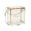 25 Pack Gold Trimmed Clear PVC Gift Boxes with Rope Handles and Thank You Print, Square Transparent Portable Candy Favor Boxes - 8"x8"