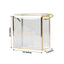 25 Pack Gold Trimmed Clear PVC Gift Boxes with Rope Handles and Thank You Print, Transparent Portable Candy Favor Boxes - 5.5"x5.5"