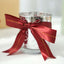 50 Pack Burgundy 10" Pre Tied Satin Ribbon Bows With Gold Foil Lining For Gift Basket and Party Favors Decor