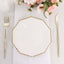 25-Pack Paper 7" Decagon Appetizer Plates in White with Gold Foil Rim - Stylish Geometric Dessert/Salad Plates for Cocktail Parties & Receptions
