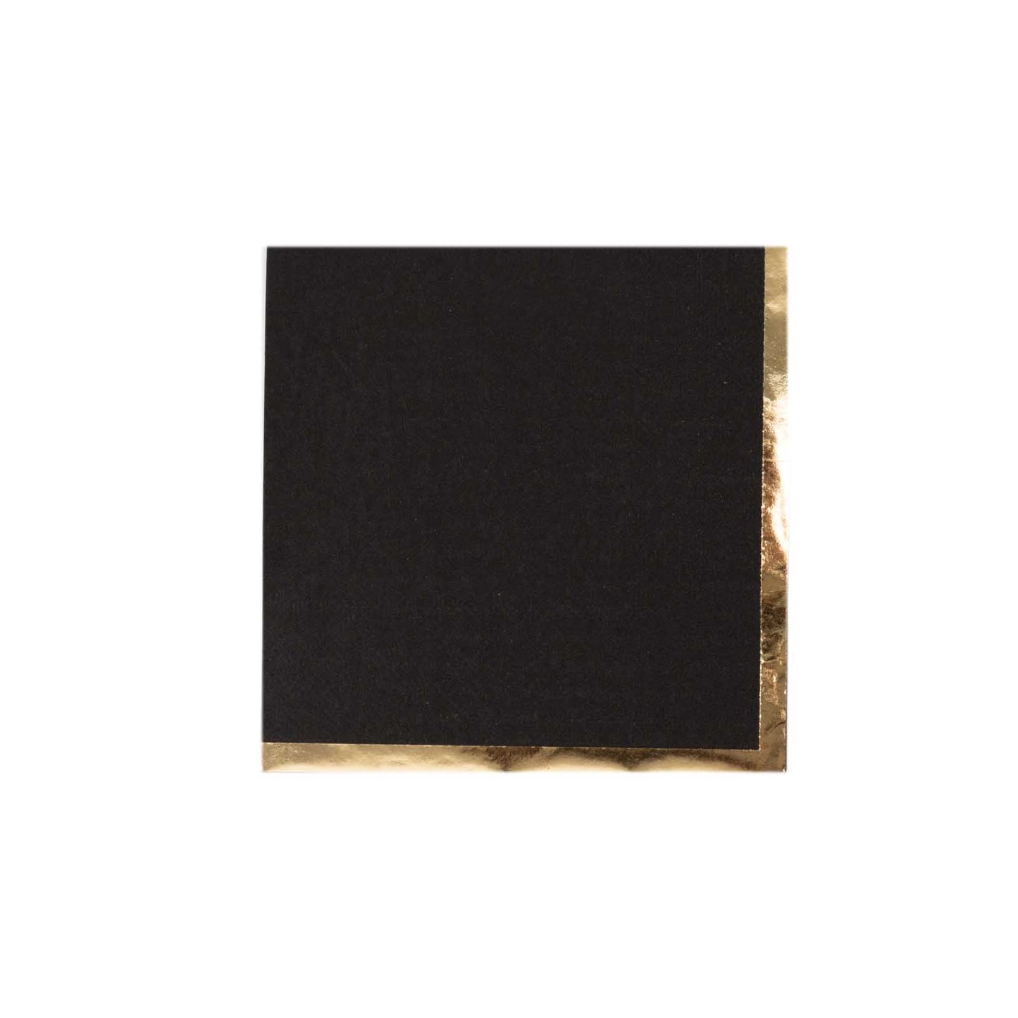50-Pack Paper Beverage Napkins Black with Gold Foil Edge - 2 Ply Disposable Soft 18GSM Cocktail Napkins for Events 5"x5"