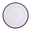 10-Pack Economy Plastic Round Charger Plates 12" in Clear with Wide Black Rim, Decorative Dinner Party Serving Plates