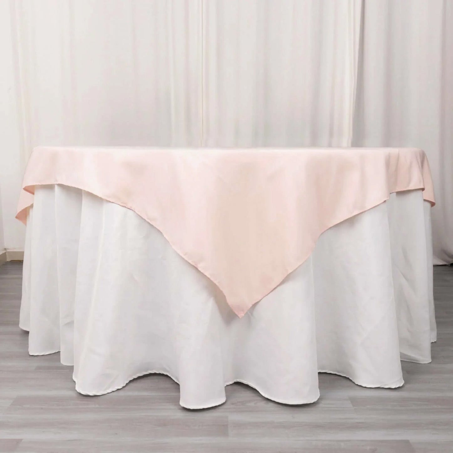 Premium Polyester 70"x70" Table Overlay Square Tablecloth Blush 220GSM Wrinkle-Resistant Table Cover