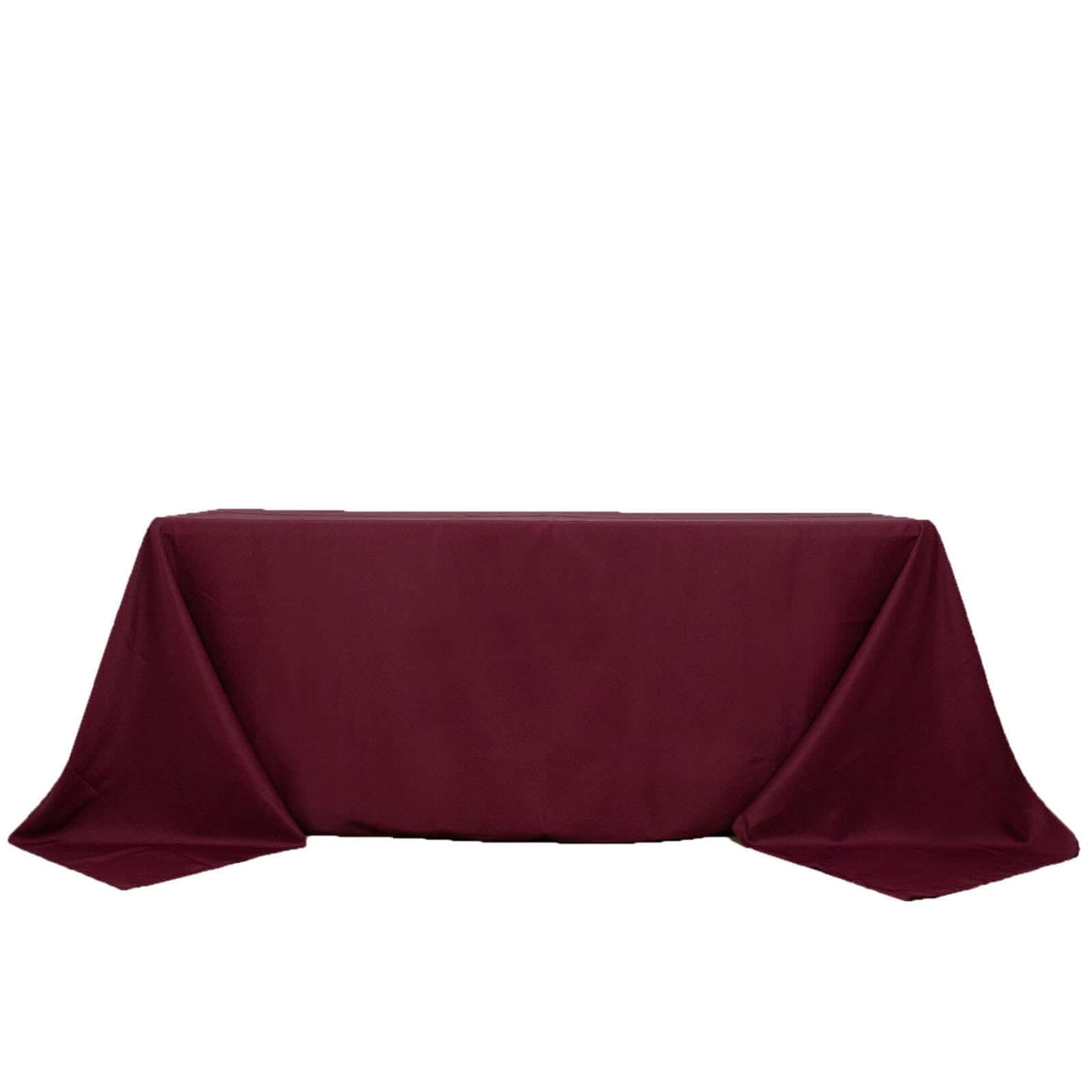 Premium Polyester 90"x132" Rectangle Tablecloth Burgundy - Seamless 220GSM Stain-Resistant Table Cover