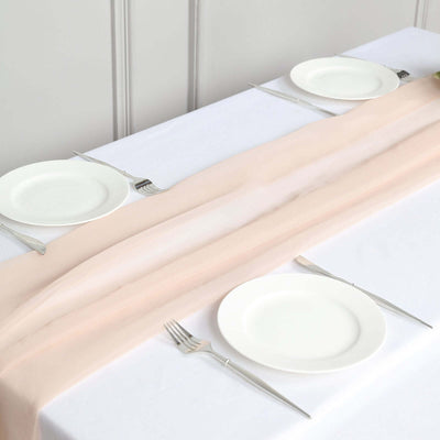 Chiffon 6ft Table Runner Nude - Flowy & Lightweight Table Decor