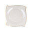 10-Pack Plastic 10" Square Dinner Plates in Clear with Gold Wavy Rim Modern - Disposable Party Plates