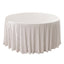 Premium Crushed Velvet 120" Round Tablecloth White - Reusable Soft & Stylish Seamless Table Cover
