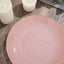 10-Pack Plastic 8" Round Dessert Plates in Dusty Rose with Gold Rim - Glossy Disposable Appetizer Salad Plates