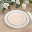 25-Pack Paper 8" Round Dessert Plates in Blush Sunray Design with Gold Rim - Disposable Heavy Duty 350GSM Appetizer Salad Plates