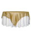 Taffeta 90"x90" Table Overlay Square Tablecloth Gold - Accordion Crinkle Design for Modern Celebrations