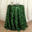 Taffeta 132" Round Tablecloth Green | 3D Leaf Petal Design Seamless Table Cover