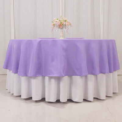 Premium Polyester 90" Round Tablecloth Lavender Lilac - Stain and Wrinkle-Resistant Design with 220GSM Thickness Table Cover