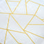 5 Pack Polyester 20"x20" Napkins White with Gold Geometric Foil Pattern - Modern Reusable Dinner Napkins for Home & Events