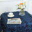Taffeta 54"x54" Square Tablecloth Navy Blue 3D Leaf Petal Table Cover