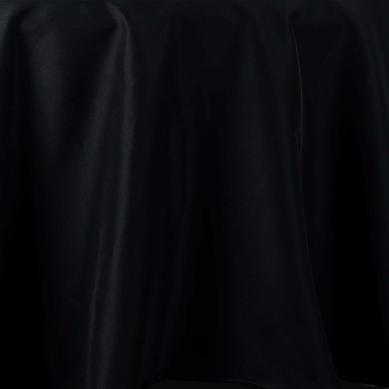 Premium Polyester 108" Round Tablecloth Black - Wrinkle - Resistant 220GSM Table Cover for Weddings & Events - Linen Luxes