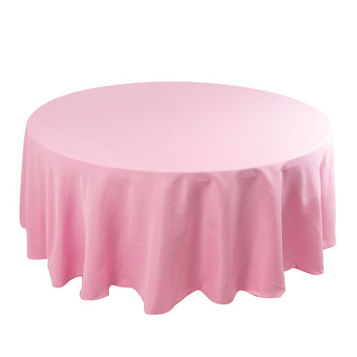 Premium Polyester 108" Round Tablecloth Pink - Wrinkle-Resistant 220GSM Table Cover