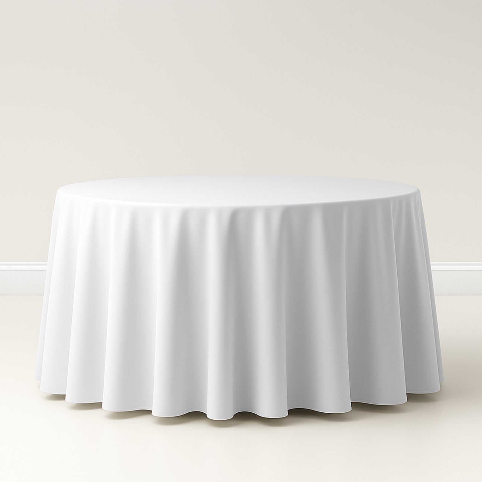 Premium Polyester 108" Round Tablecloth White - Wrinkle - Resistant 220GSM Table Cover for Weddings & Events - Linen Luxes