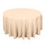 Premium Polyester 120" Round Tablecloth Beige - Seamless 220GSM Wrinkle-Resistant Table Cover