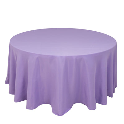 Premium Polyester 120" Round Tablecloth Lavender Lilac - Seamless 220GSM Wrinkle-Resistant Table Cover