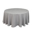 Premium Polyester 120" Round Tablecloth Silver - Seamless 220GSM Wrinkle-Resistant Table Cover