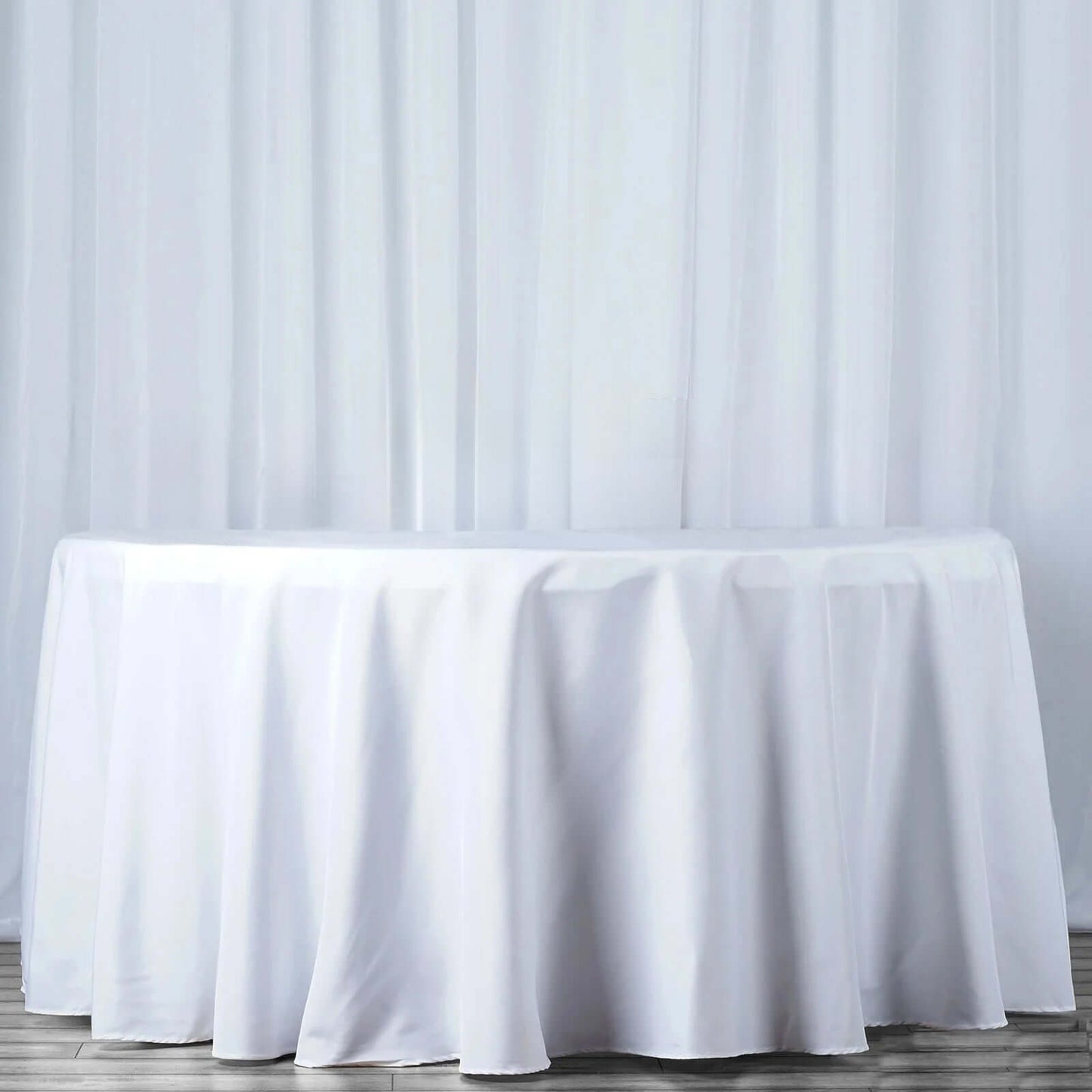 Premium Polyester 120" Round Tablecloth White - Seamless 220GSM Wrinkle - Resistant Design for Classy Events - Linen Luxes