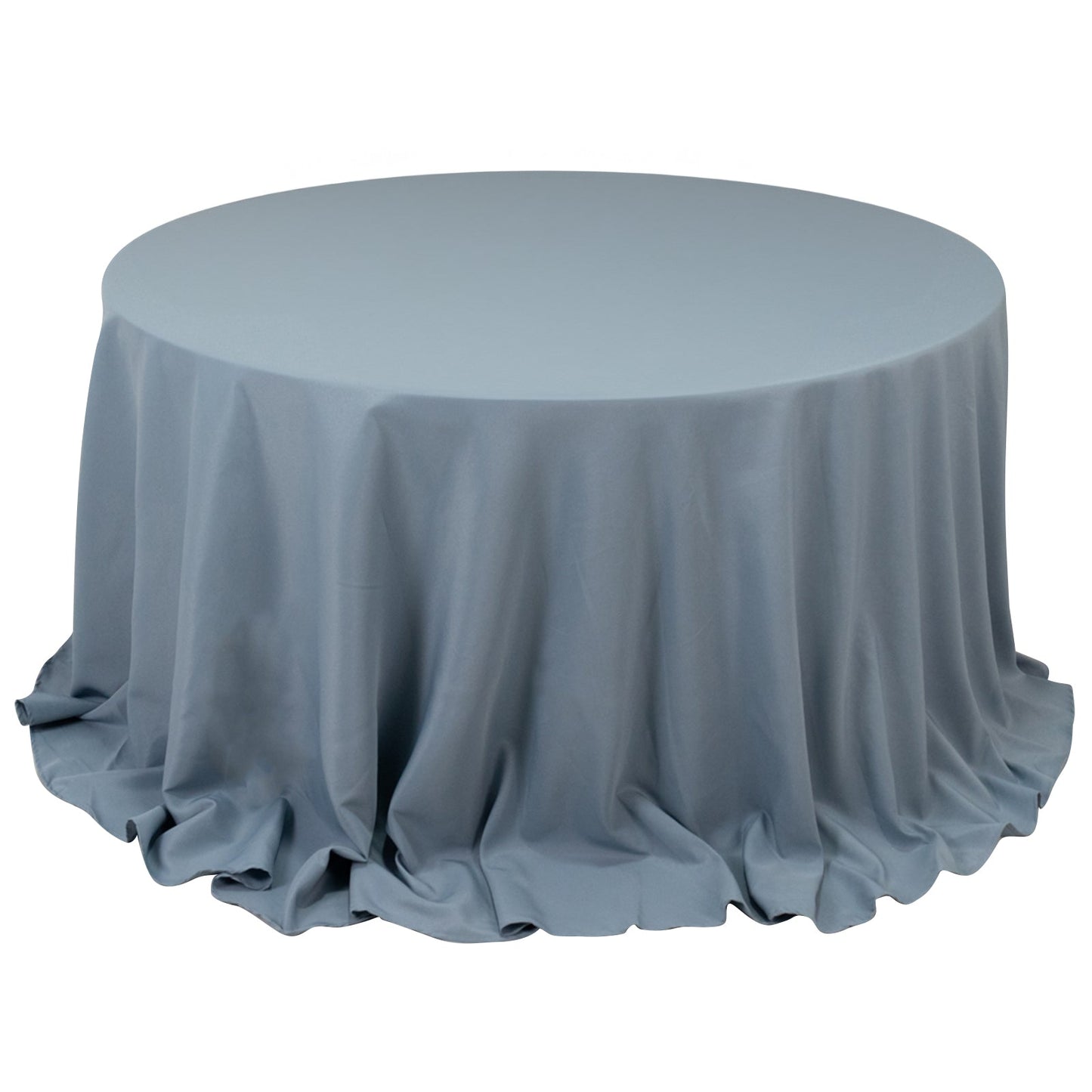 Premium Polyester 132" Round Tablecloth Dusty Blue - Seamless 220GSM Wrinkle-Resistant Table Cover