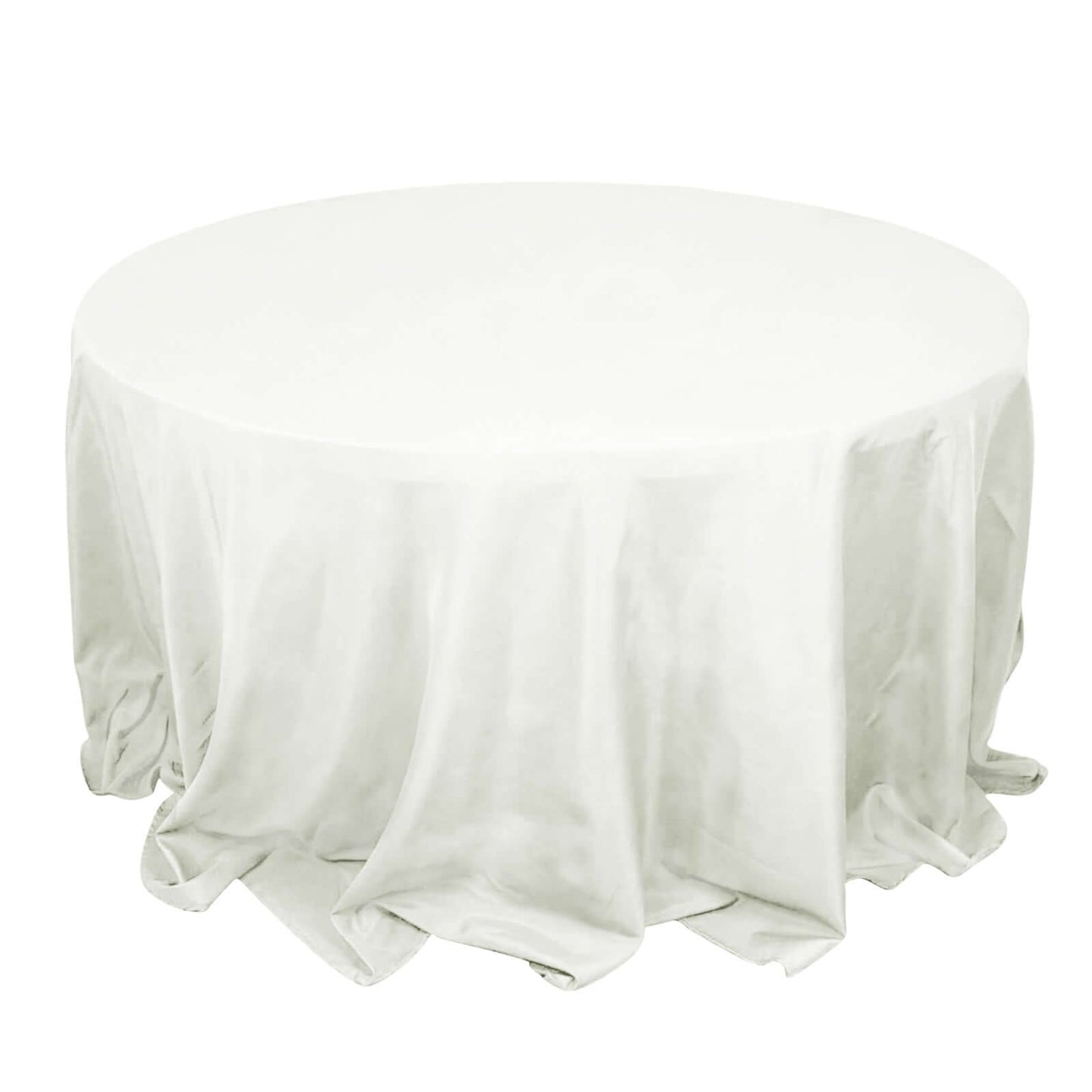 Premium Polyester 132" Round Tablecloth Ivory - Seamless 220GSM Wrinkle - Resistant Table Cover - Linen Luxes