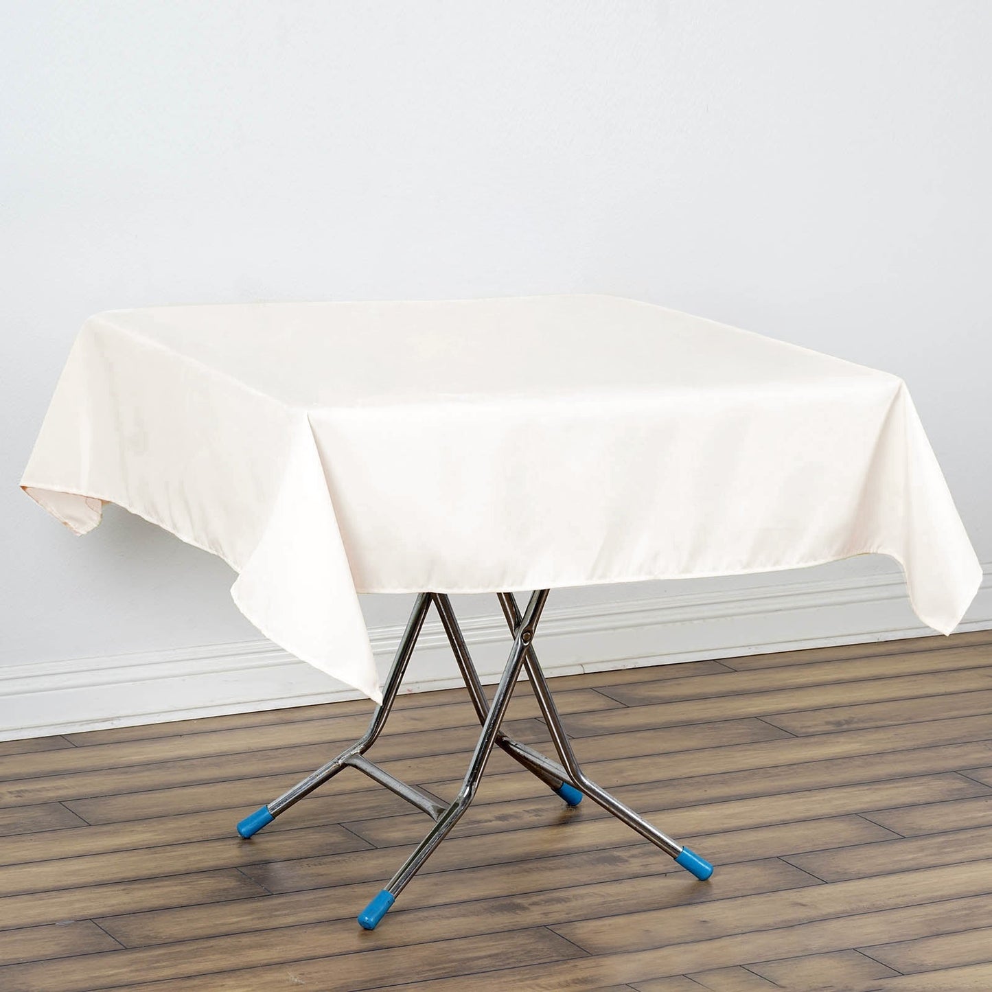 Premium Polyester 54"x54" Square Tablecloth Ivory - Stain and Wrinkle - Resistant 220GSM Table Cover - Linen Luxes