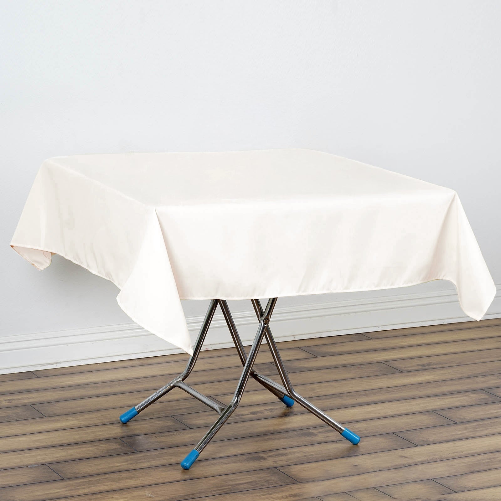 Premium Polyester 54"x54" Square Tablecloth Ivory - Stain and Wrinkle - Resistant 220GSM Table Cover - Linen Luxes