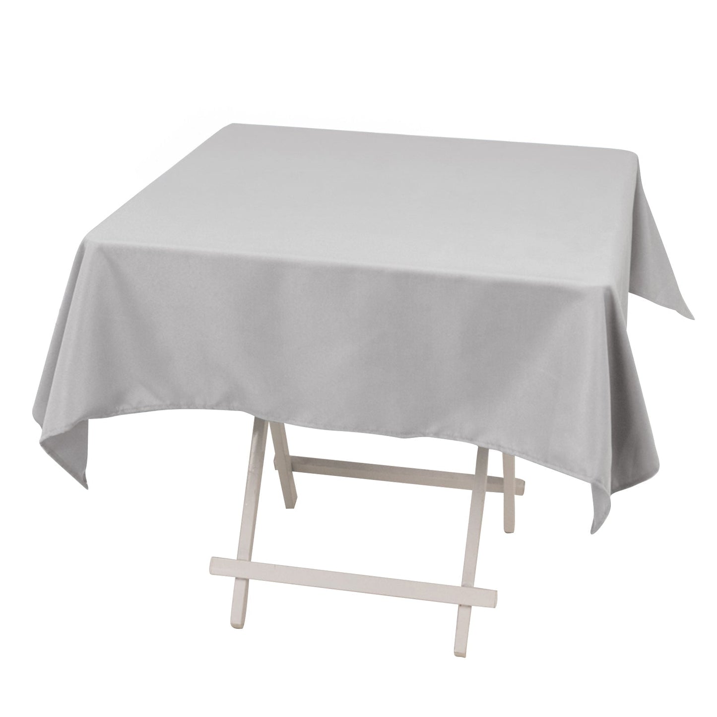 Premium Polyester 54"x54" Square Tablecloth Silver - Stain and Wrinkle-Resistant 220GSM Table Cover