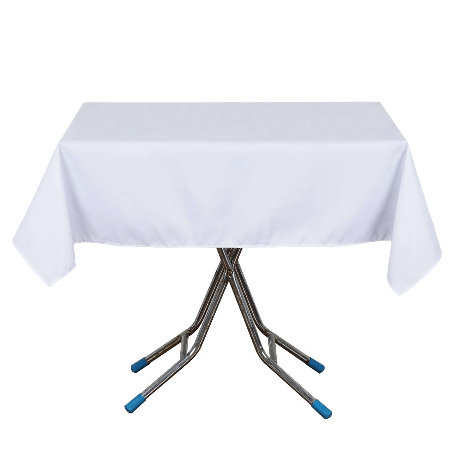 Premium Polyester 54"x54" Square Tablecloth White - Stain and Wrinkle - Resistant 220GSM Finish for Weddings & Events - Linen Luxes