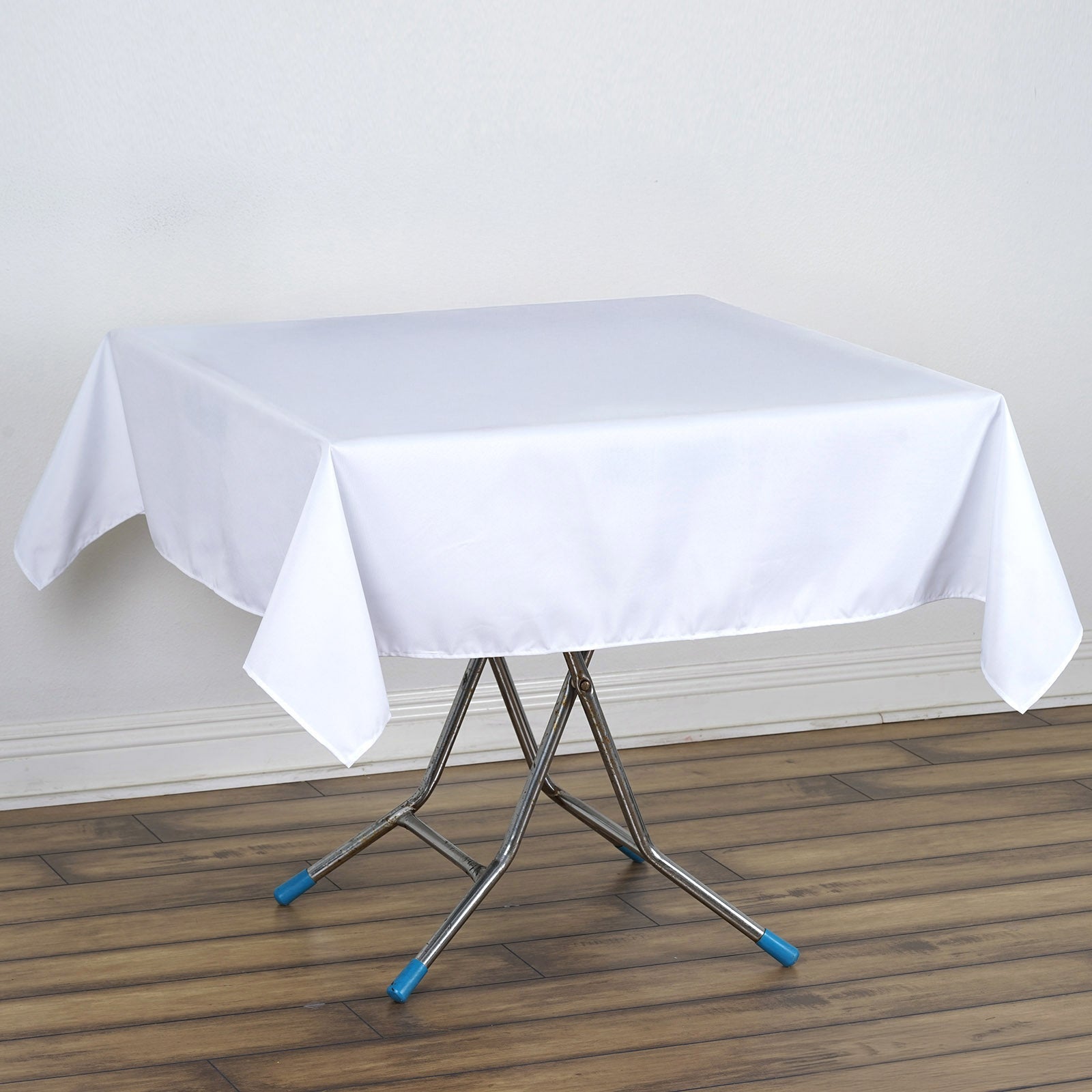 Premium Polyester 54"x54" Square Tablecloth White - Stain and Wrinkle - Resistant 220GSM Finish for Weddings & Events - Linen Luxes