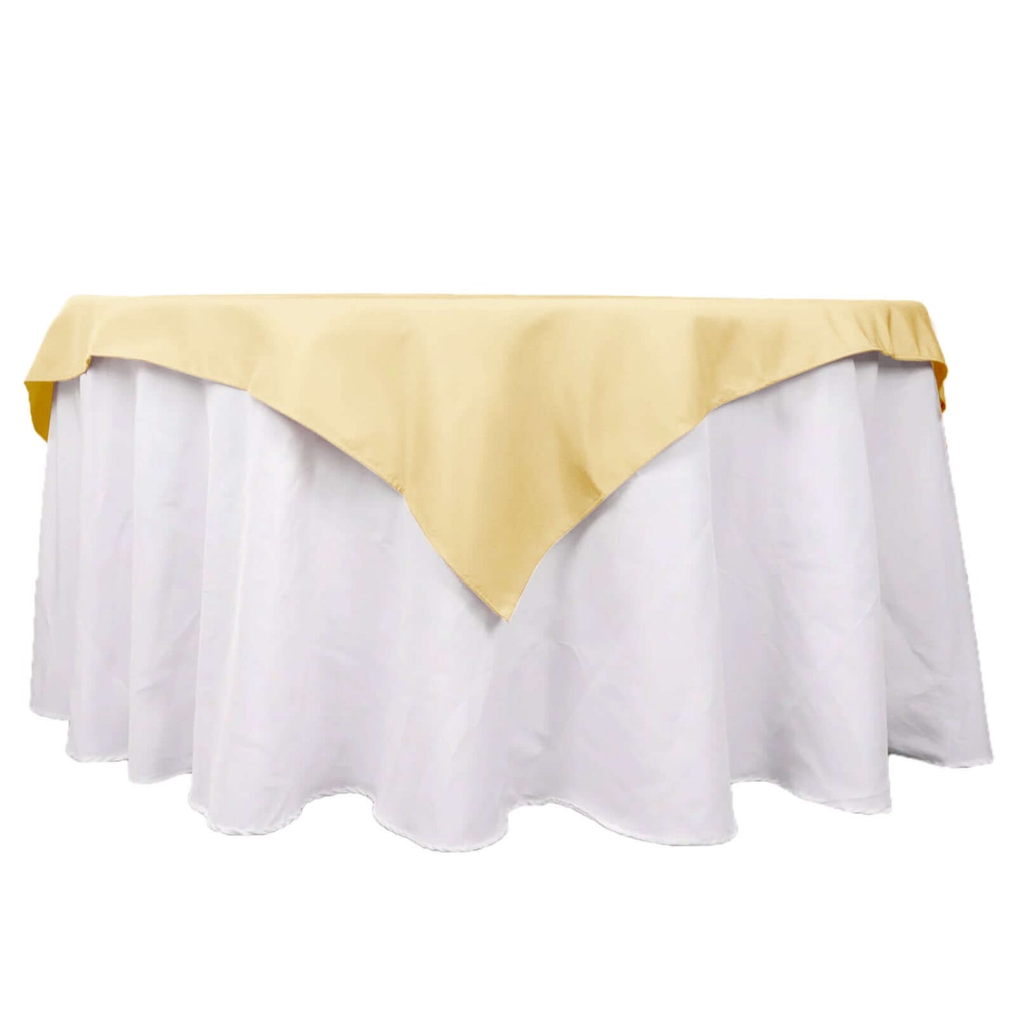 Premium Polyester 54"x54" Table Overlay Square Tablecloth Champagne - 220GSM Stain and Wrinkle-Resistant Table Topper