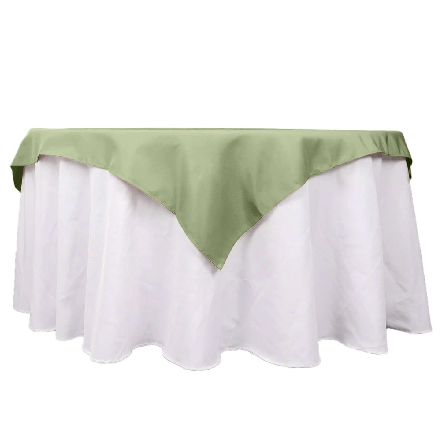 Premium Polyester 54"x54" Table Overlay Square Tablecloth Dusty Sage Green - 220GSM Stain and Wrinkle-Resistant Table Topper