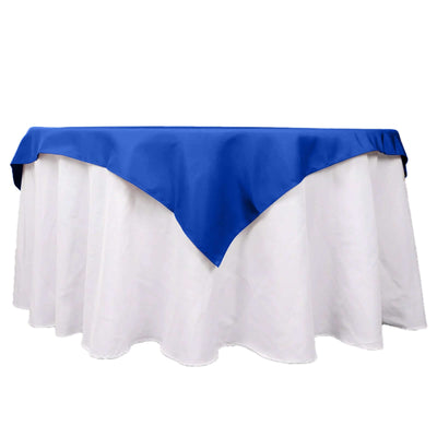 Premium Polyester 54"x54" Table Overlay Square Tablecloth Royal Blue - Stain and Wrinkle-Resistant 220GSM Table Topper