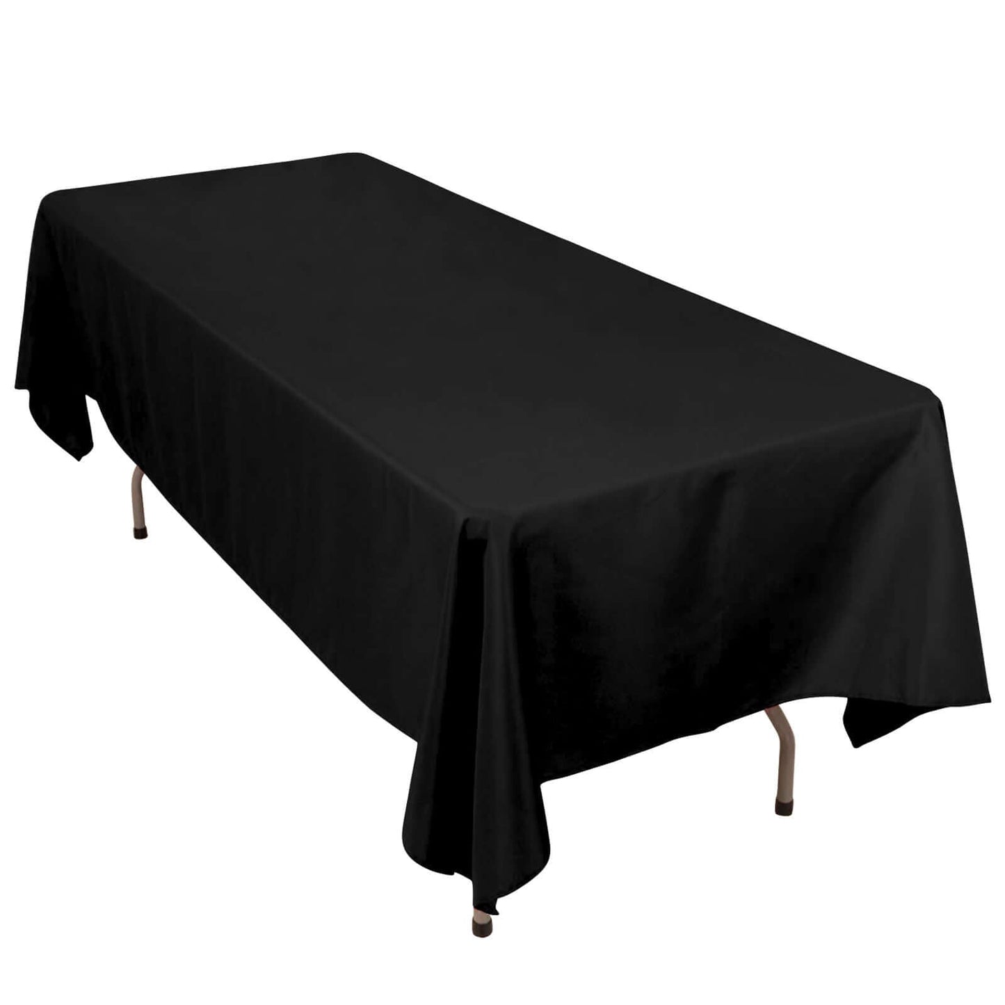 Premium Polyester 60"x102" Rectangle Tablecloth Black - Durable 220GSM Wrinkle - Resistant Table Cover for Weddings & Events - Linen Luxes