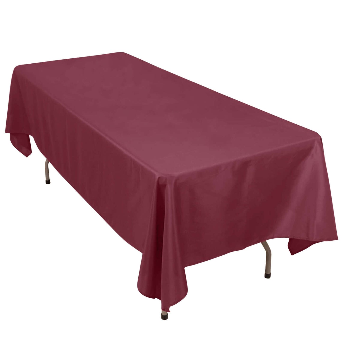 Premium Polyester 60"x102" Rectangle Tablecloth Burgundy - Durable 220GSM Wrinkle-Resistant Table Cover