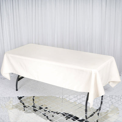 Premium Polyester 60"x102" Rectangle Tablecloth Ivory - Durable 220GSM Wrinkle - Resistant Table Cover - Linen Luxes