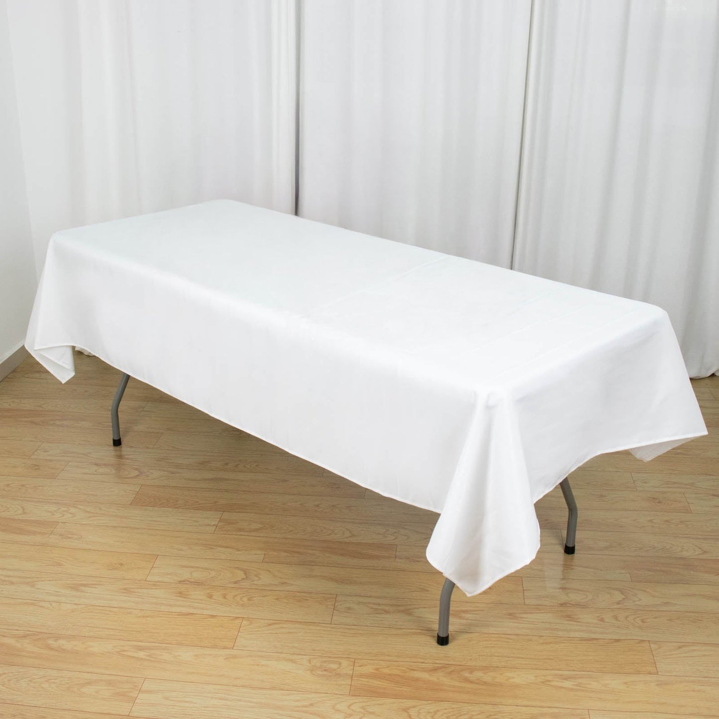 Premium Polyester 60"x102" Rectangle Tablecloth White - Durable 220GSM Wrinkle - Resistant Design Table Cover for Weddings & Events - Linen Luxes