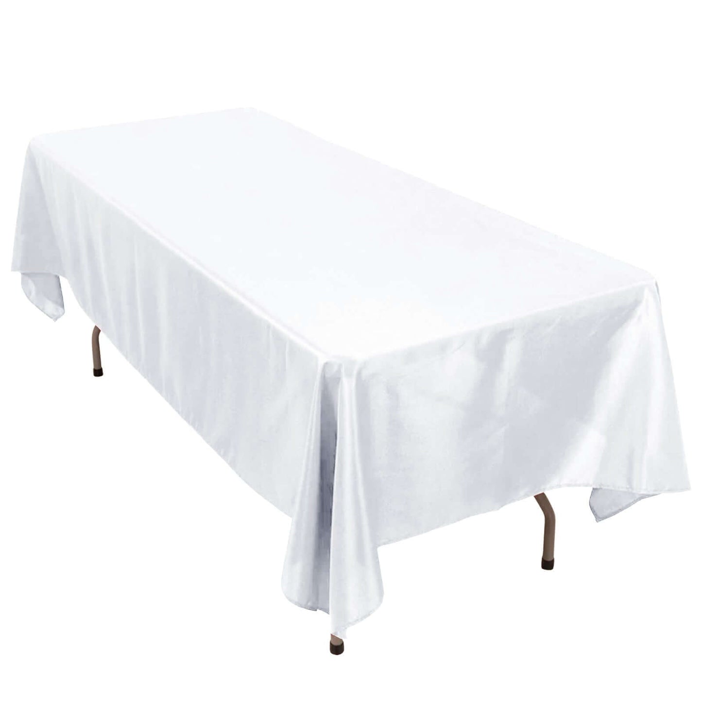 Premium Polyester 60"x102" Rectangle Tablecloth White - Durable 220GSM Wrinkle - Resistant Design Table Cover for Weddings & Events - Linen Luxes
