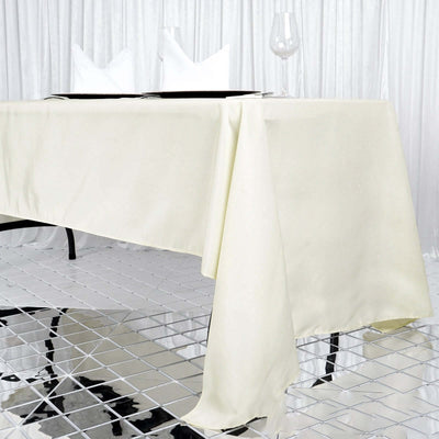 Premium Polyester 60"x126" Rectangle Tablecloth Ivory - Stain - Resistant 220GSM Finish Table Cover - Linen Luxes