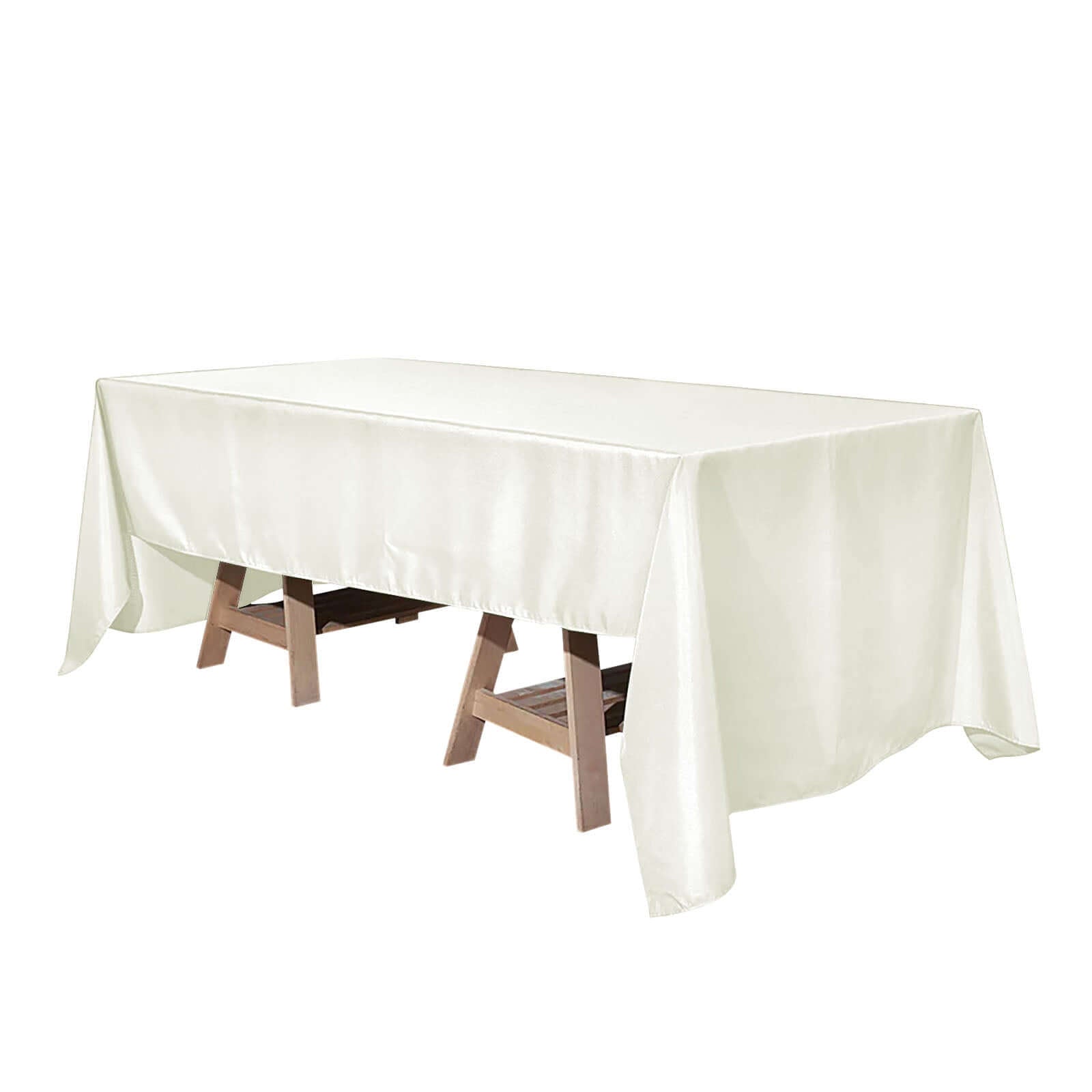 Premium Polyester 60"x126" Rectangle Tablecloth Ivory - Stain - Resistant 220GSM Finish Table Cover - Linen Luxes